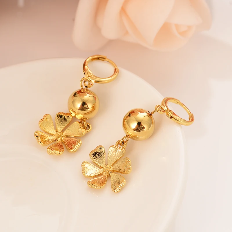 gold flower drop earring Ethiopian/Nigeria/Kenya /Ghana Gold Dubai India african Arab Middle Eastern Jewelry Mom girl Gifts | Украшения и