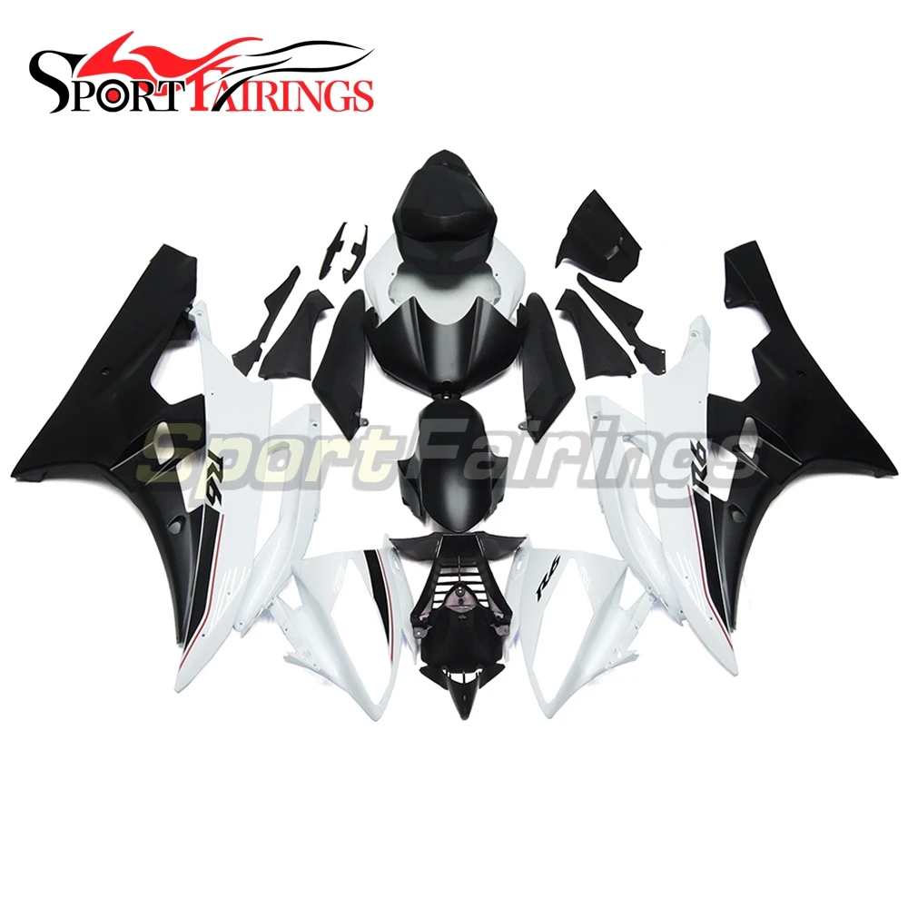 Полностью Обтекатели для Yamaha YZF 600 R6 06 07 2006 2007 пластик ABS инъекции белый жемчуг