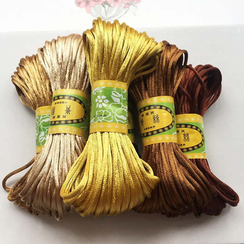 20 метров атласный нейлоновый шнур хаки коричневый макраме бисерная веревка 2 5 мм