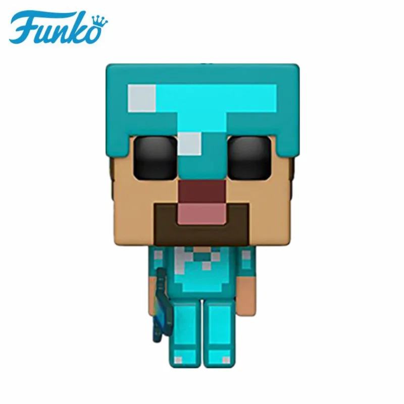 N-Steve-322 Funko Pop Аниме игра майнкрафт-#322 Стив в алмазной доспехах Крипер Стива фигурка модель игрушки коллекция детские подарки на день рождения - Цвет: N-Steve-322