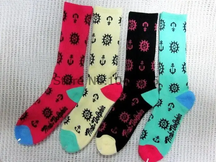Free Shipping Cotton Stockings for Men Sport Skate Soks Long Dolphin Socks Women WZ025 | Обувь