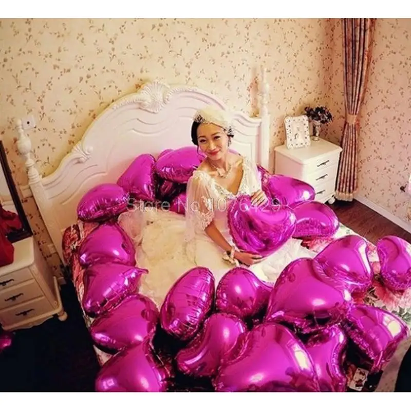1 шт. 10 дюймов Сердце Звездные воздушные фольгированные шары для свадьбы дня