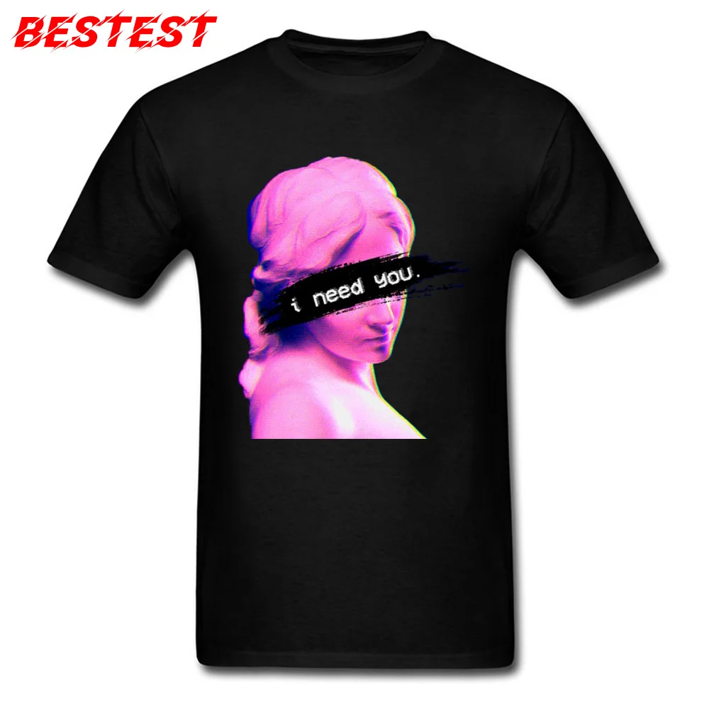 Мужская черная футболка Vaporwave с принтом Venus модная одежда по индивидуальному