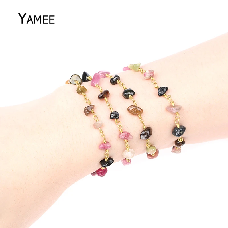 Нестандартные бусины из турмалина 5 метров цепочка чистой меди с бусинами для