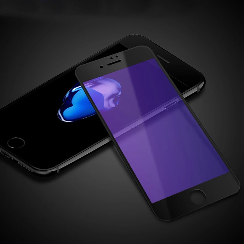 

Anti Blue Light Tempered Glass For iPhone 8 7 6 6s 7 8 Plus Full Coverage Screen Protector PET Soft edge Fit Glass Front Film i7