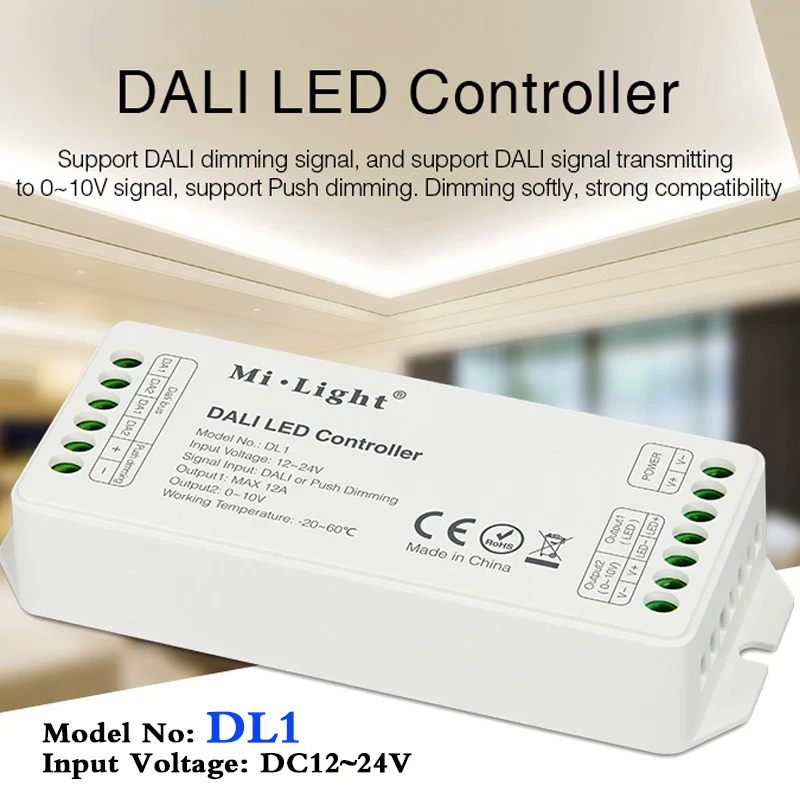 Светодиодный контроллер MiBOXER DL1 DALI DC12 ~ 24 В Входной сигнал Dimming/Push dimmingMax 12A