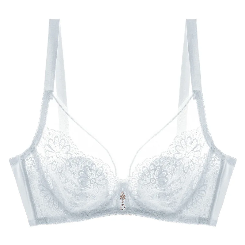 white 8857 Xianqifen, ультра прозрачное тонкое сексуальное женское белье, кружевные бюстгальтеры для женщин, супер пуш-ап, бюстгальтер для девушек размера плюс, бюстгальтер на косточках, bh - Цвет: white 8857