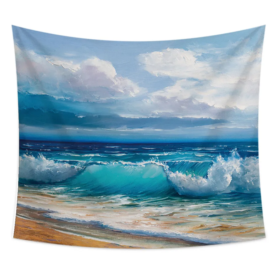 SOFTBATFY 2019 домашний декор гобелен картина маслом закат морской пейзаж настенная