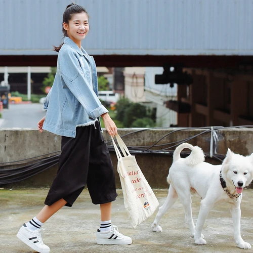 Джинсы для женщин куртка Для 2018 весна корейский стиль Повседневное роза с