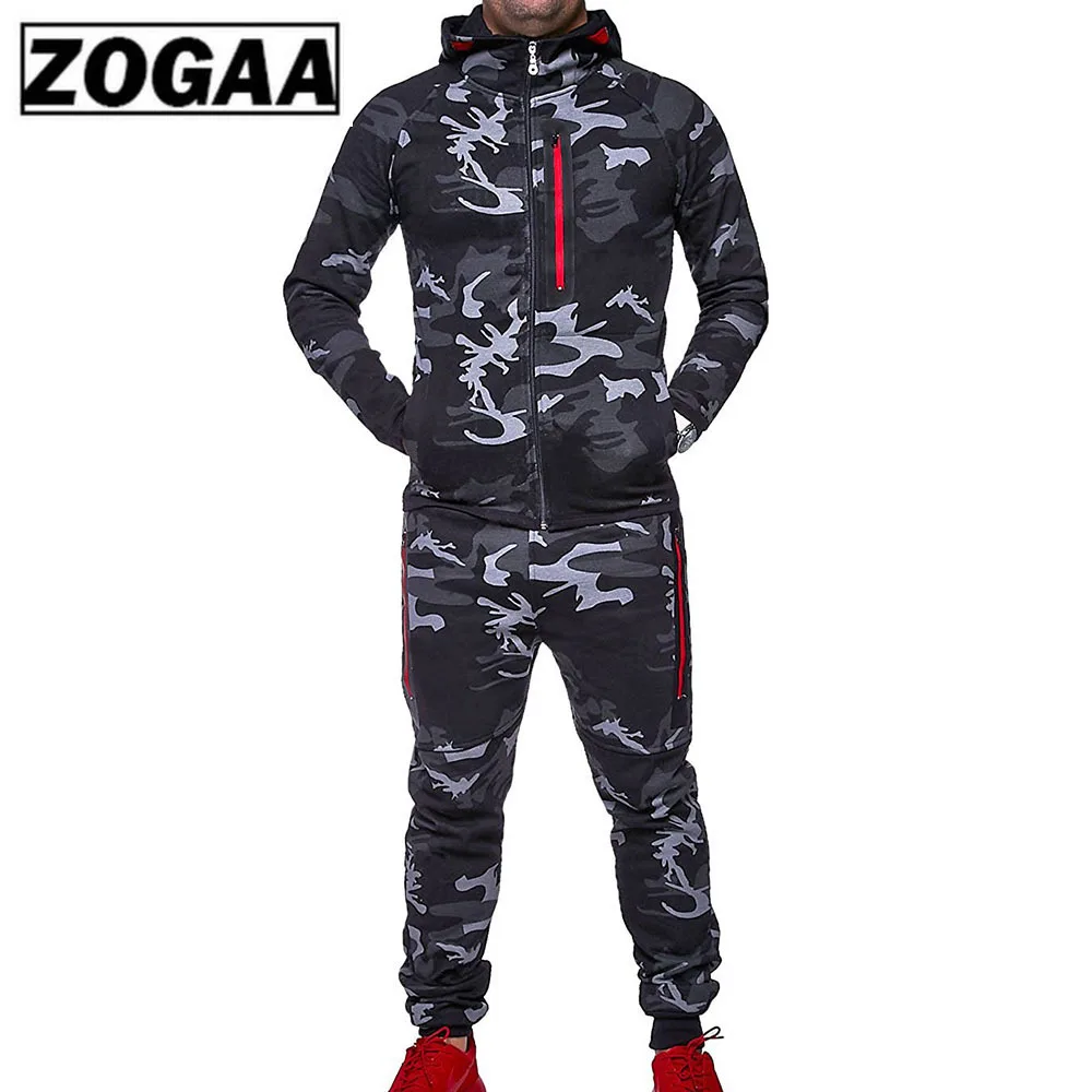 Мужской спортивный костюм ZOGAA камуфляжный тренировочный с камуфляжным принтом