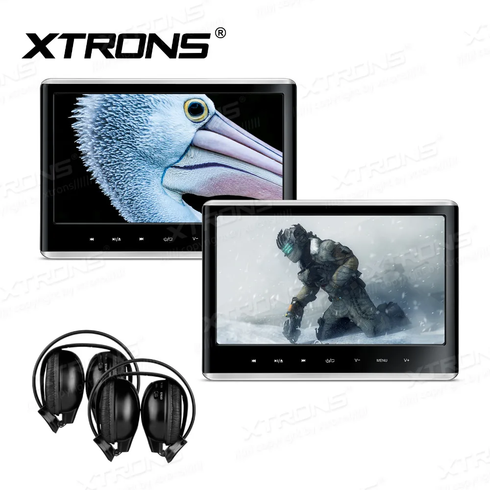XTRONS 2 монитора 11 6 дюйма IPS экран 1080P видео подголовник установленный DVD плеер HDMI