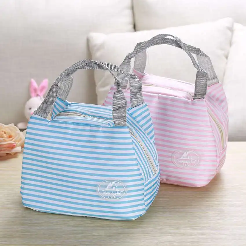 Новый ланч-мешок герметизирующий холодный холст полоса переноска для пикника
