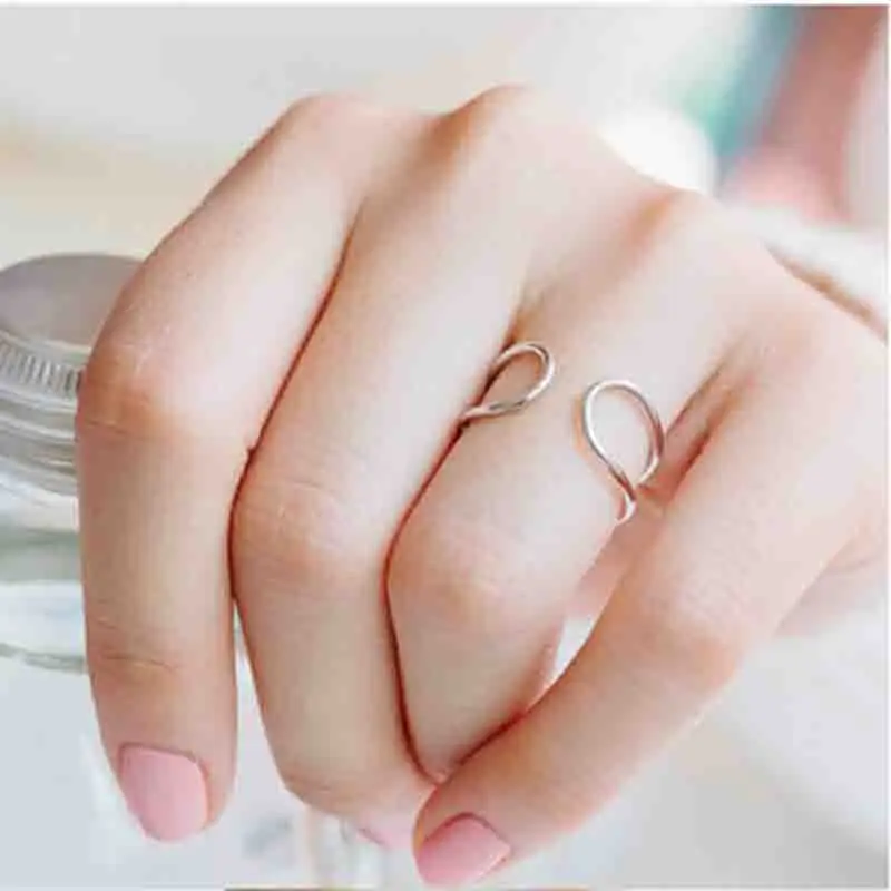 Wholesale 10pc/lot Simple Geometric Ring Adjustable Double Layer Lined 4 Colors For Choose Women Mens Anillos Mujer | Украшения и