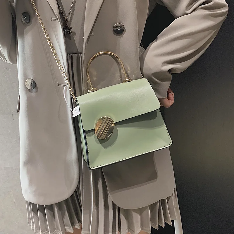 Маленькая сумка новинка 2019 мессенджер через плечо однотонная из корейского