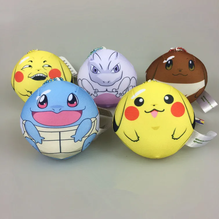 Pikachu Eevee белки Bulbasaur Mewtwo Jigglypuff 5 см Плюшевые игрушки Аниме мягкие куклы игрушка