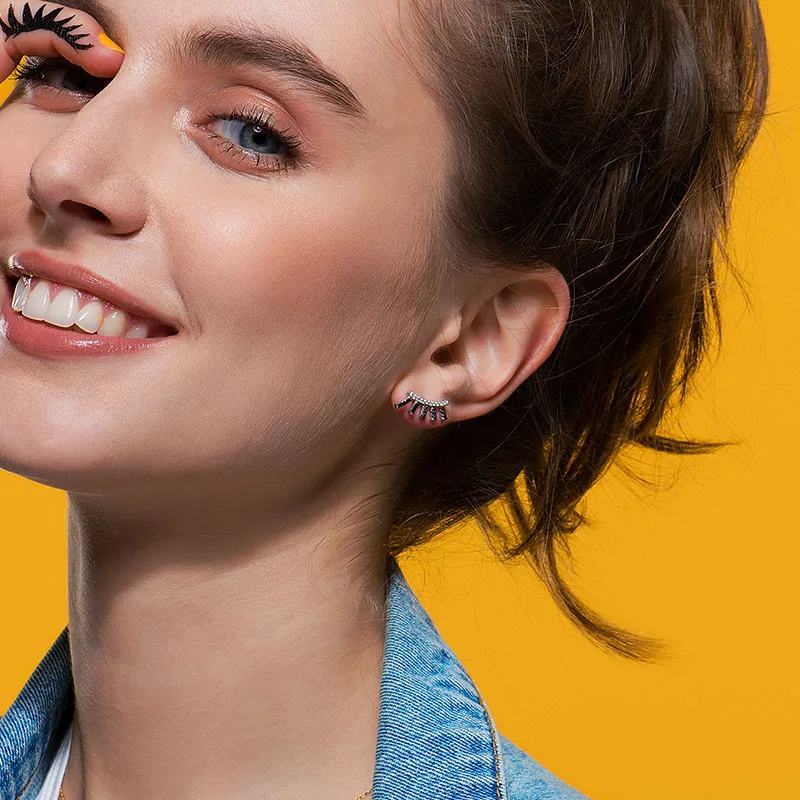 Женские серьги-гвоздики из серебра 925 пробы с фианитом | Украшения и аксессуары