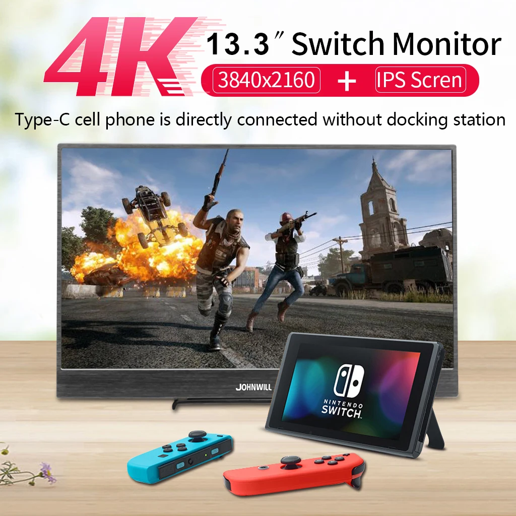 4K 13,3 дюймовый монитор портативный HDMI lcd DP наушники DP USB с запасом для мобильного телефона 3 мм тонкий для Mac/PC/Smartphone/PS4
