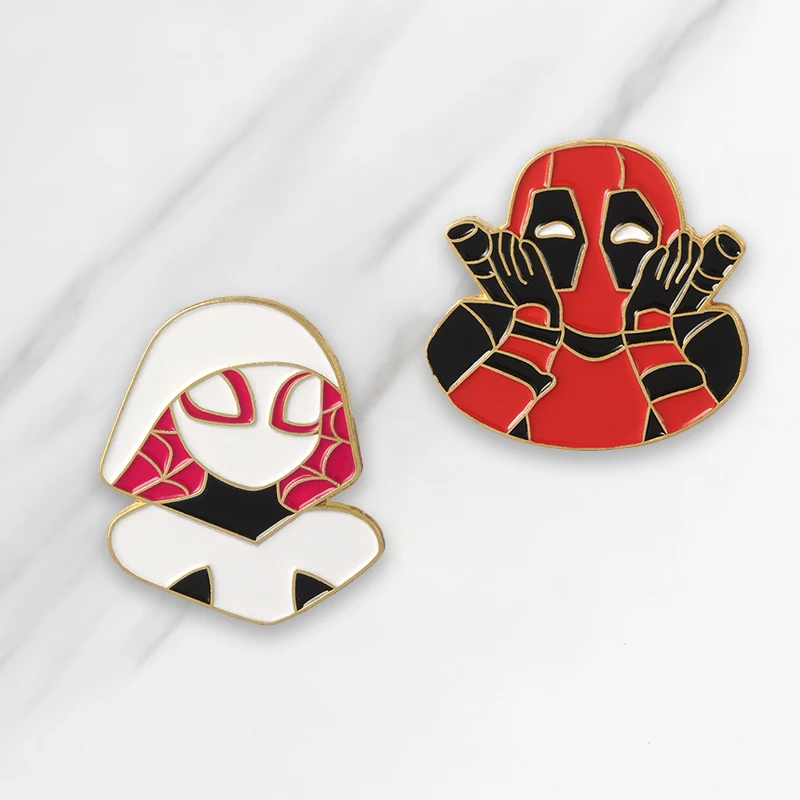 Дэдпул паук Гвен мягкая эмаль броши Marvel Герой булавки для одежды рубашка сумка шляпа значок аниме ювелирные изделия подарок для детей друзей