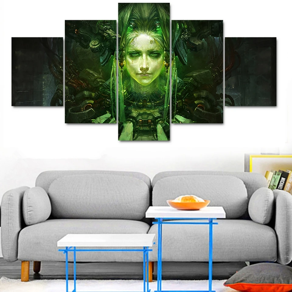 

Modern Painting Unframed Art Poster Wall Picture Home Decoration 5 Panel Science Robot Fight Print On Canvas For Living Room