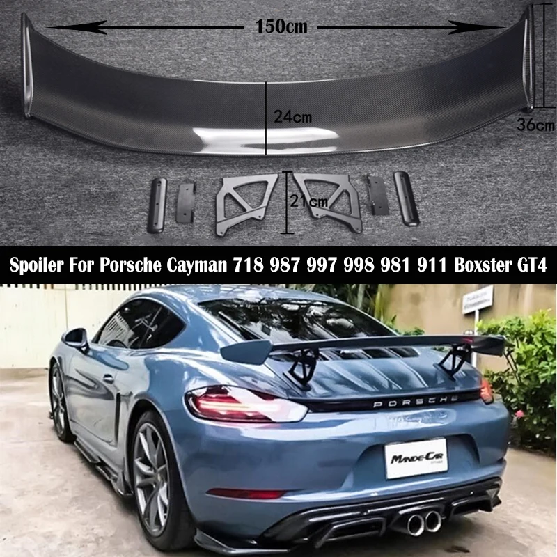 Спойлер на заднее крыло из углеродного волокна/ABS для Porsche Cayman 718 987 997 998 981 911 Boxster GT4