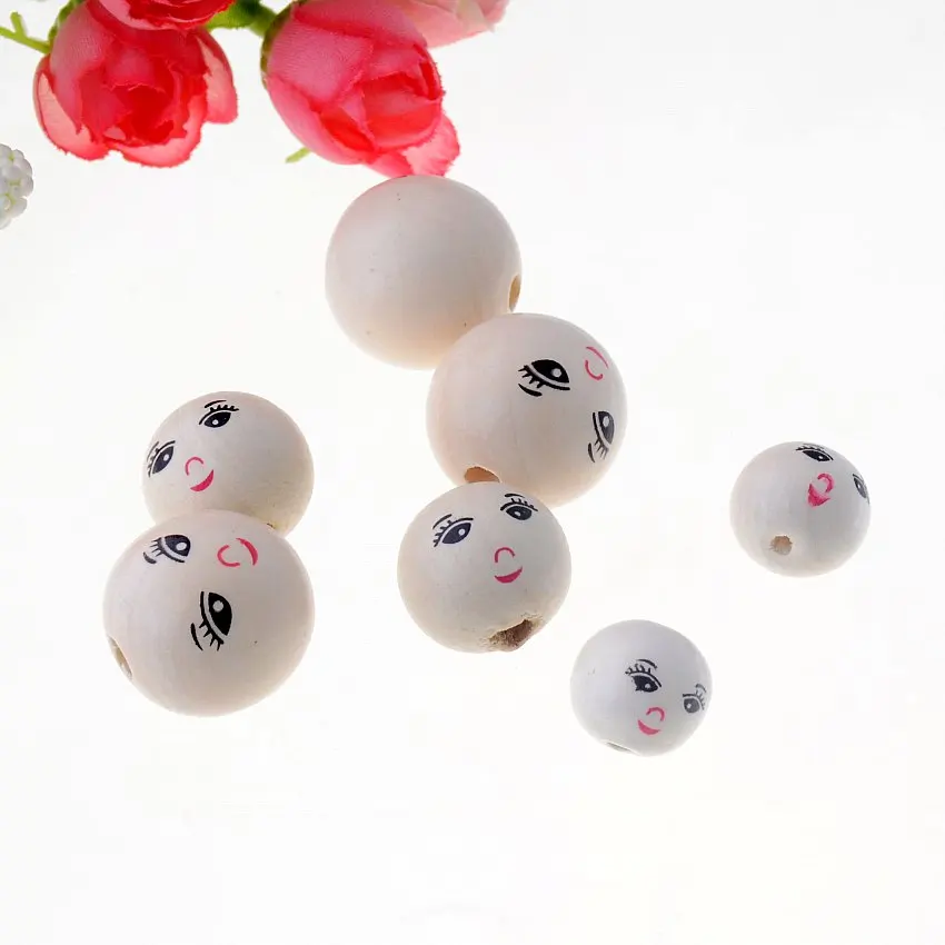 Бусины деревянные с улыбающимся лицом 14/18/22 мм 20 шт.|beads spacers beads|spacer beadswooden beads |