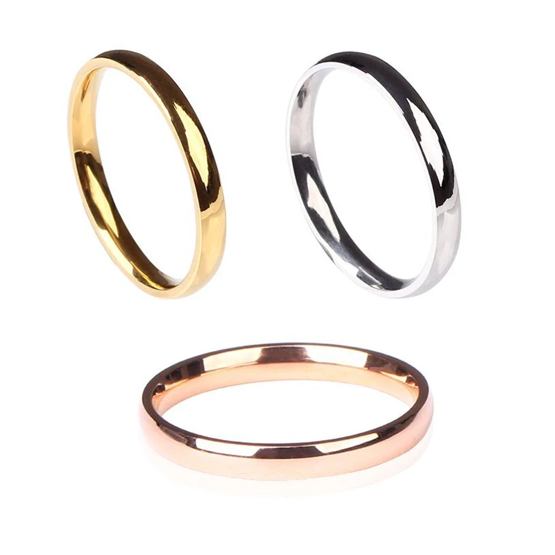 Простое гладкое серебристое кольцо ataulлла из нержавеющей стали обручальные