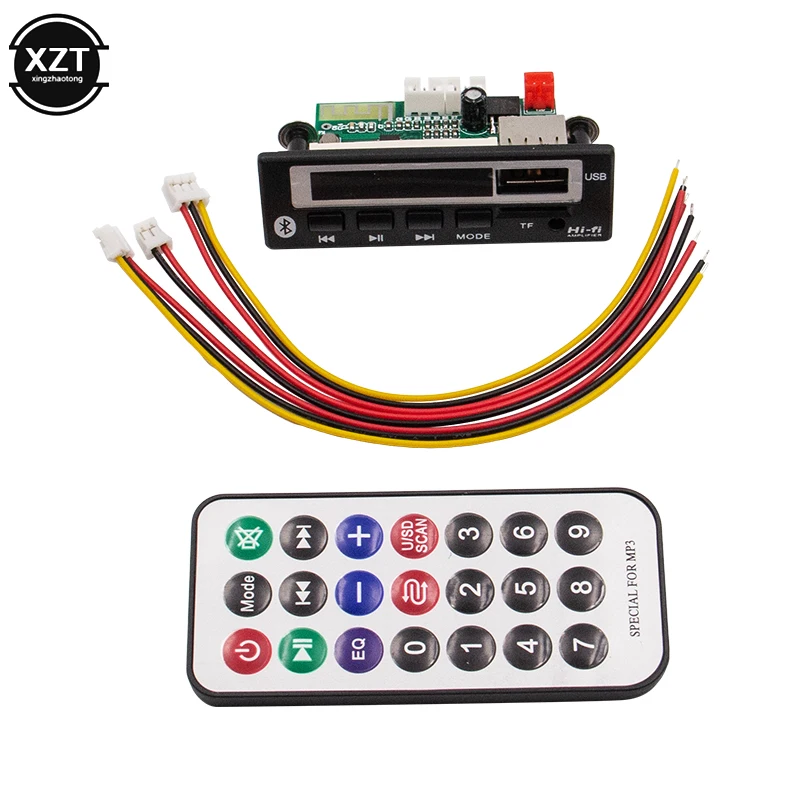 Bluetooth5.0 MP3 WMA WAV Decoder Board 5V 12V Wireless Audio Module Color Screen USB TF FM Radio For Car accessories | Электроника