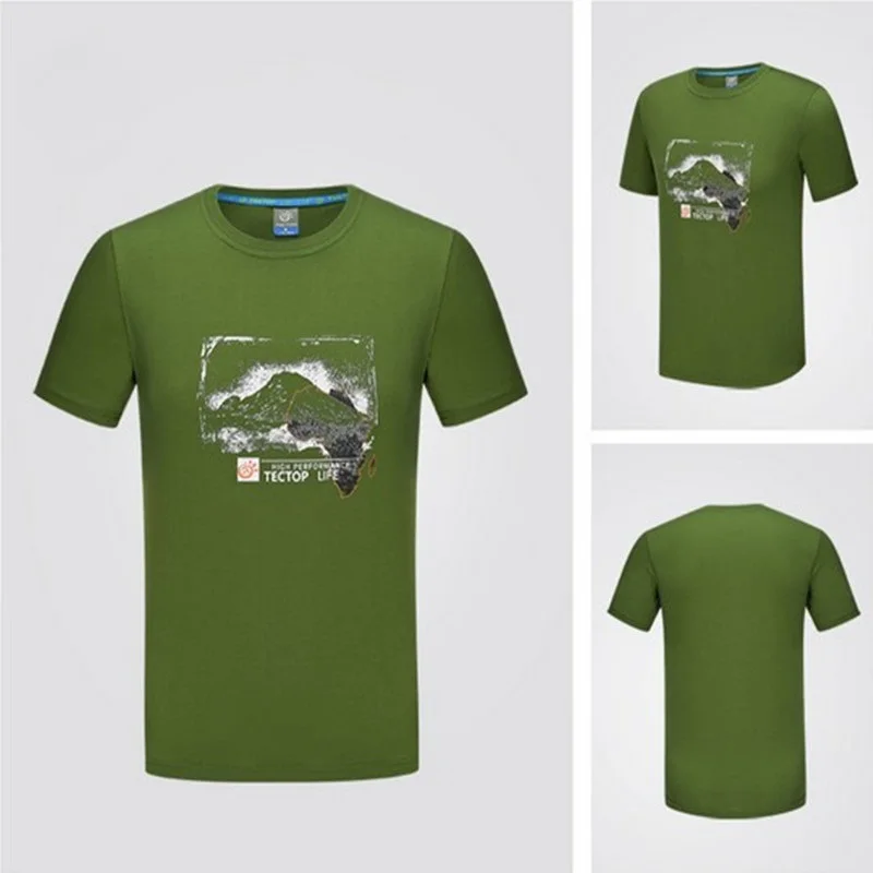 Новинка 2016 г. Лето Для мужчин спортивная быстросохнущая дышащий хлопок футболки