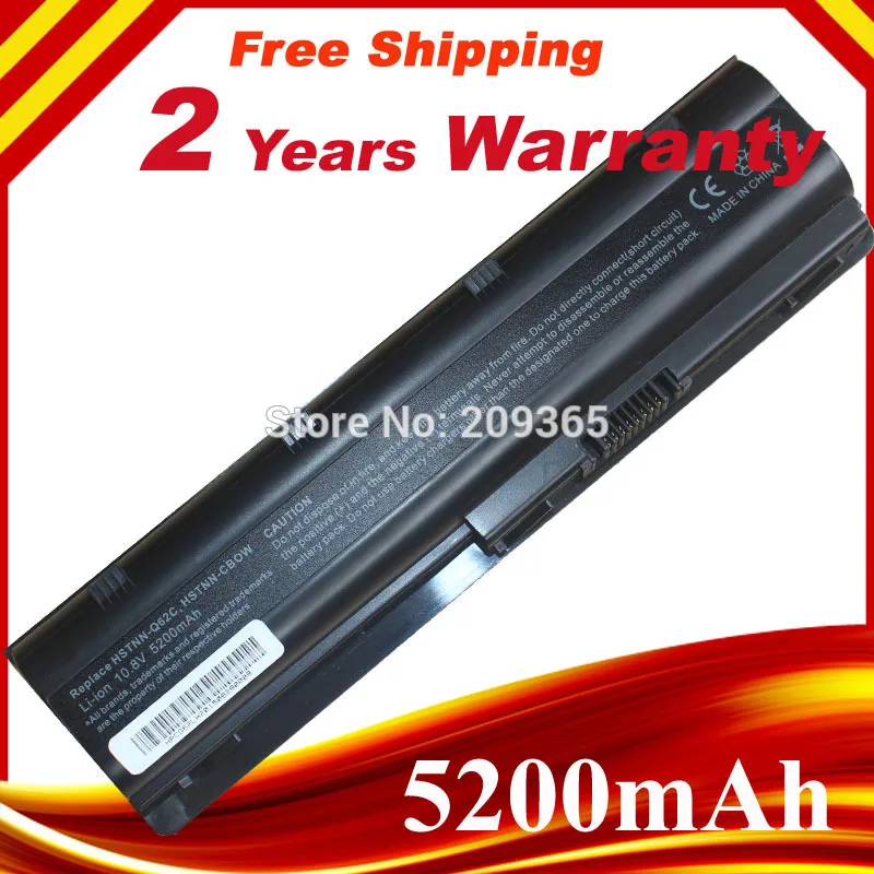 

5200mAh battery for HP PAVILION DM4 DV3 DV5 DV6 DV7 G4 G6 G7 G72 G62 G42 for Compaq Presario CQ32 CQ42 CQ43 CQ56 CQ62 CQ72 MU06