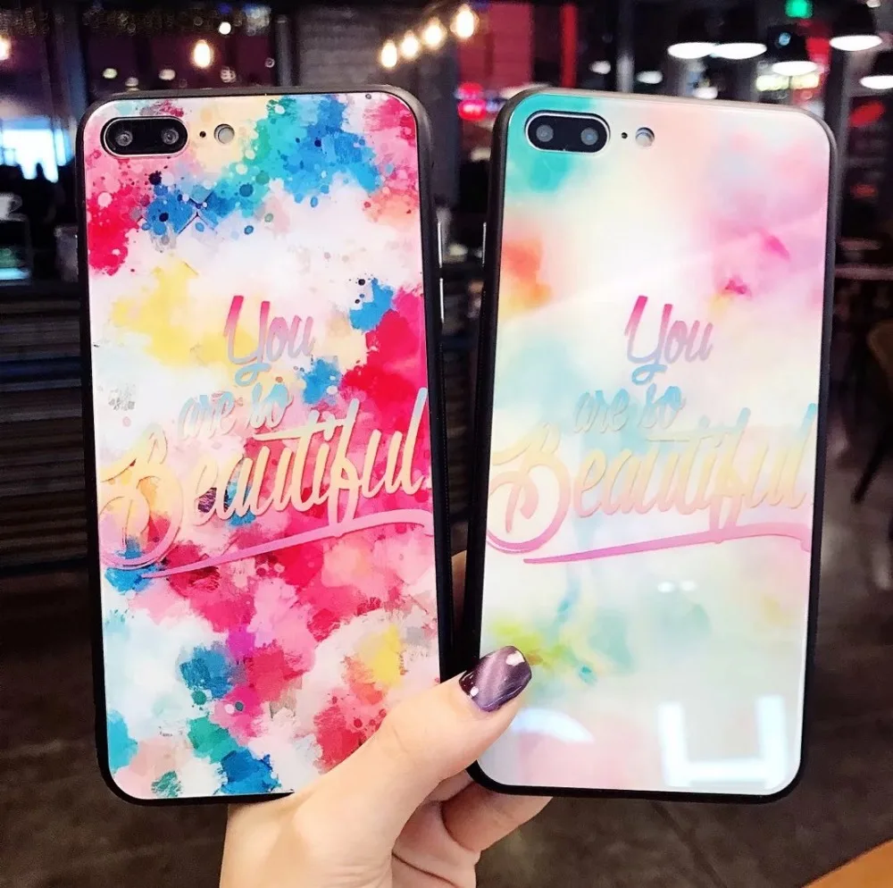 Модные Розовые лазерные Чехлы для мобильных телефонов с синим светом iPhone X 8 6 6s 7