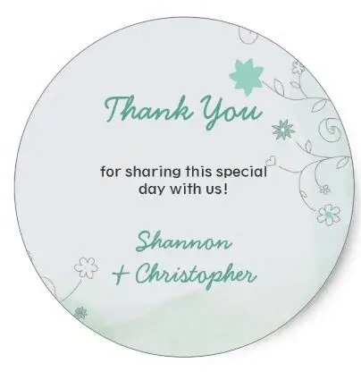 

1.5inch Watercolor Wedding Thank You Favour Classic Round Sticker