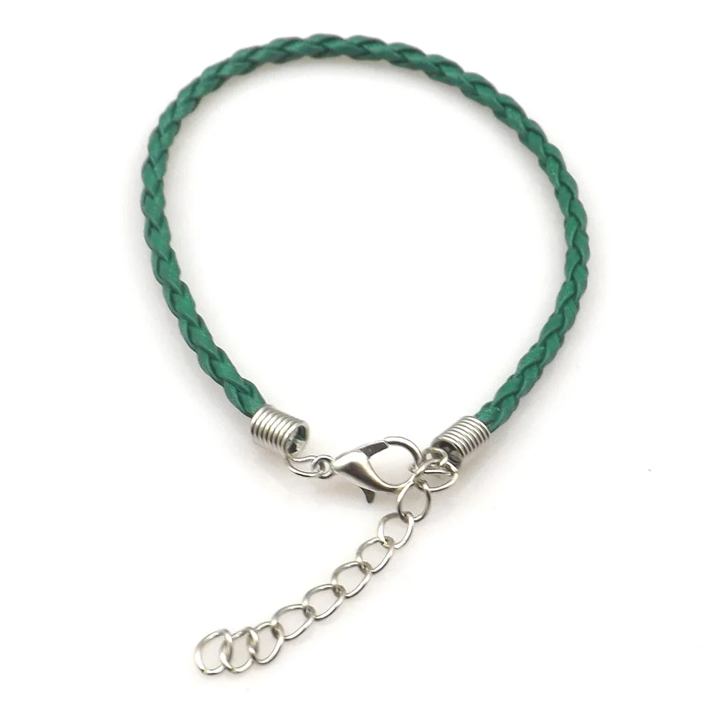 Плетеные Кожаные Браслеты 100 шт./лот смешанных цветов длина 20 см с застежкой