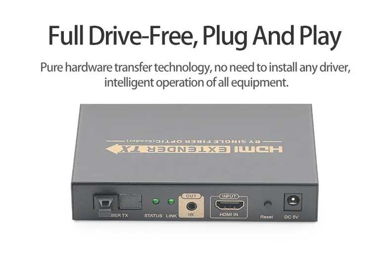 AMS-HTR1S HDMI к волокно цифровой 1080P HDMI волоконно-оптический видео удлинитель HDMI видео волоконный приемопередатчик SC порт 20 км