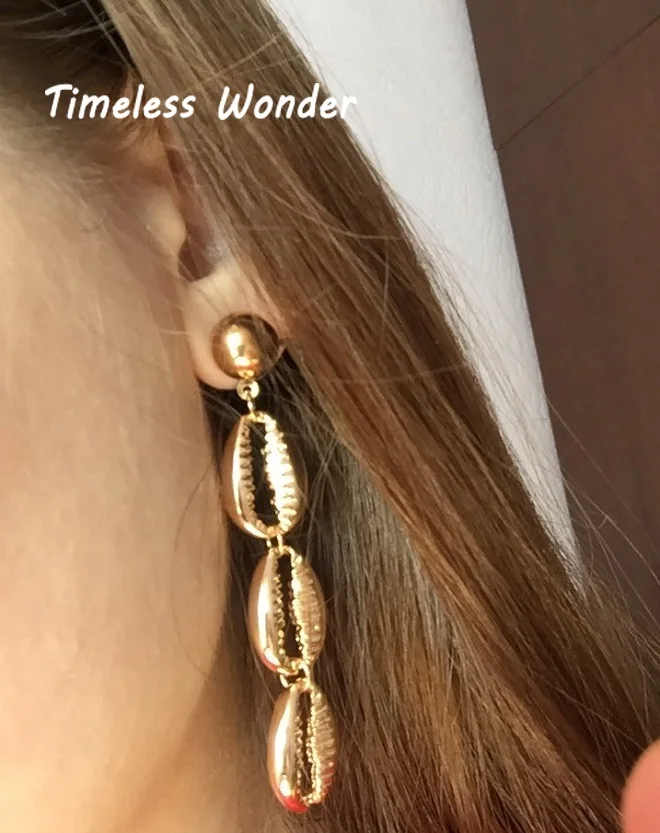 Женские многослойные серьги гвоздики Wonder Glam эффектные в виде раковины украшение