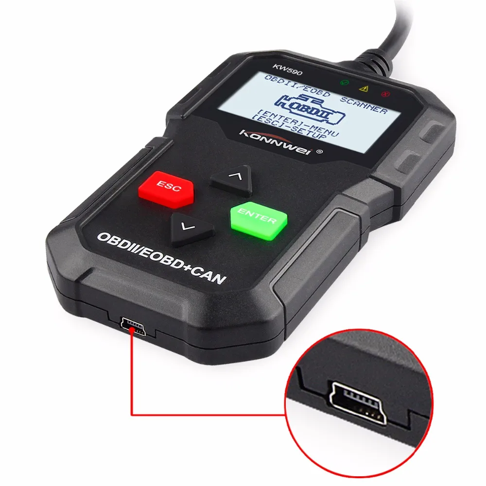Автомобильный сканер KW590 OBD2 диагностический инструмент OBD 2 для автомобиля кода