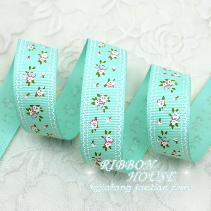 2 метра 1 ''(25 мм) grosgrain ленты печатные милые цветочные серии DIY Свадебная