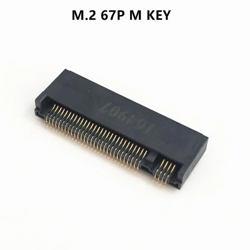 Разъем M.2 10 шт. 67P ключ M разъем интерфейса NGFF SSD H = 3 2/4 8/6 7/8 5|Компьютерные кабели и
