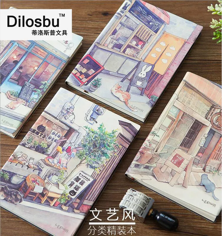 Dilosbu дорожный блокнот цвет внутри страницы Обложка с рисунком A5 дневник Книга 2019