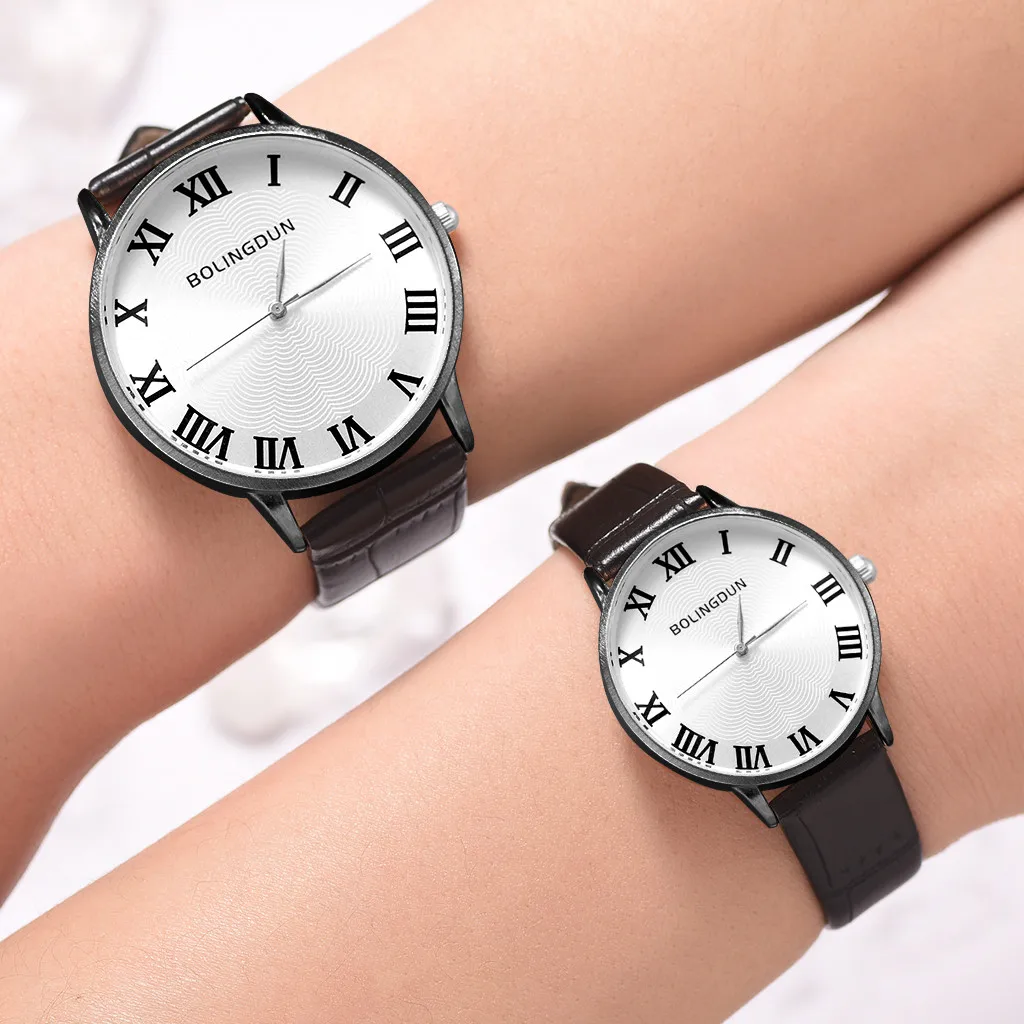 

Bolingdun Luxury Brand Watch Roman Scale Fashion New Wild Men And Women Couple Leather Belt Quartz Wrist Watches relojes hombre