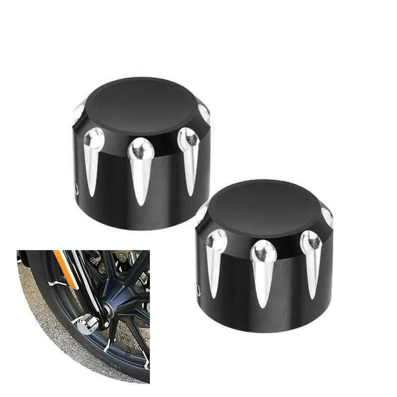 

2x CNC передняя ось крышка гайки Комплект болтов мотоцикл для Harley Sportsters Softail Fatboy Forty Eight Tri Glide