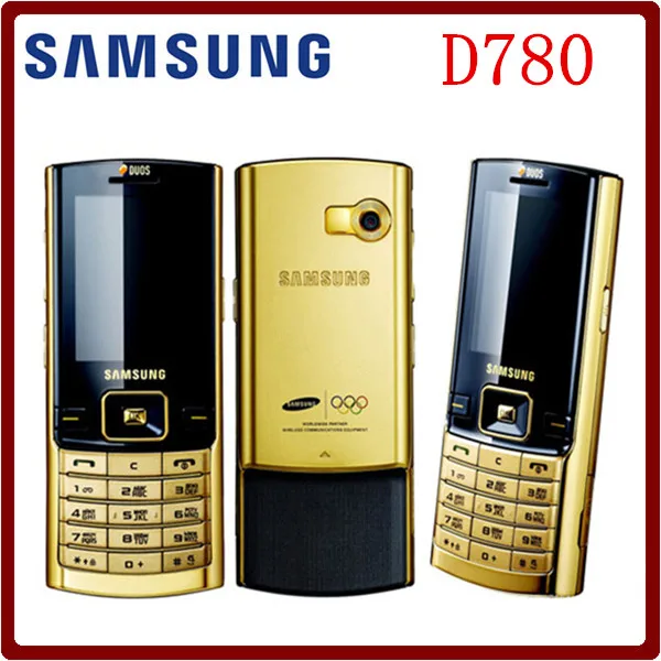 Оригинальный разблокирована samsung D780 2 1 дюйм(ов) GSM Две сим карты золото Цвет
