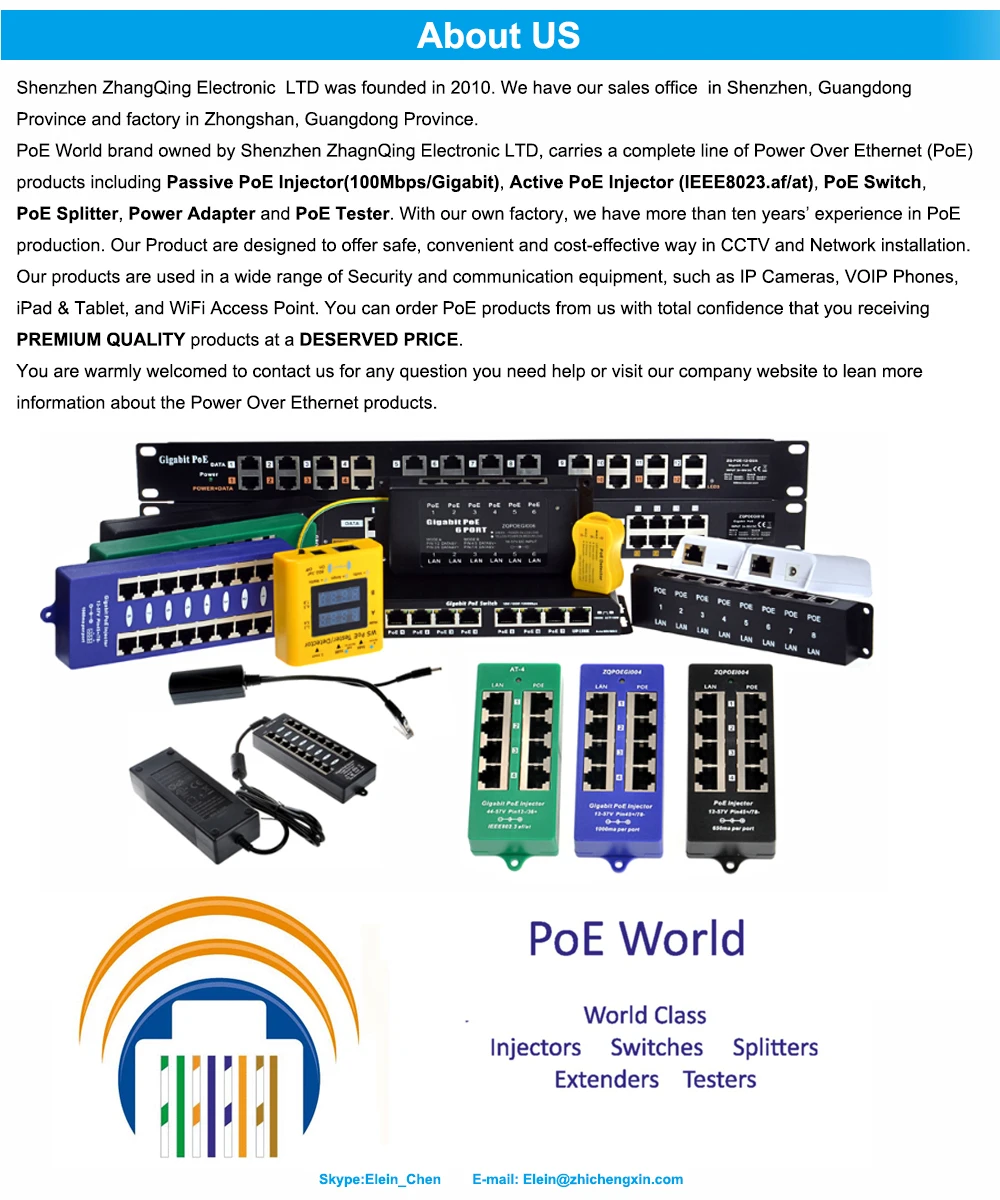PoE World 8 портов безопасности через Ethernet пассивный инжектор 24 В/48 в PoE инжектор для 8 IP камер беспроводной AP