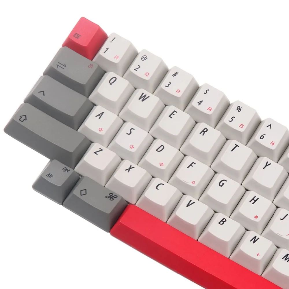 Электростатический емкостный серый и молочный keycap PBT OEM краситель-субкровать 60 клавиш в красном Esc введите пробел для ANSI раскладки клавиатуры