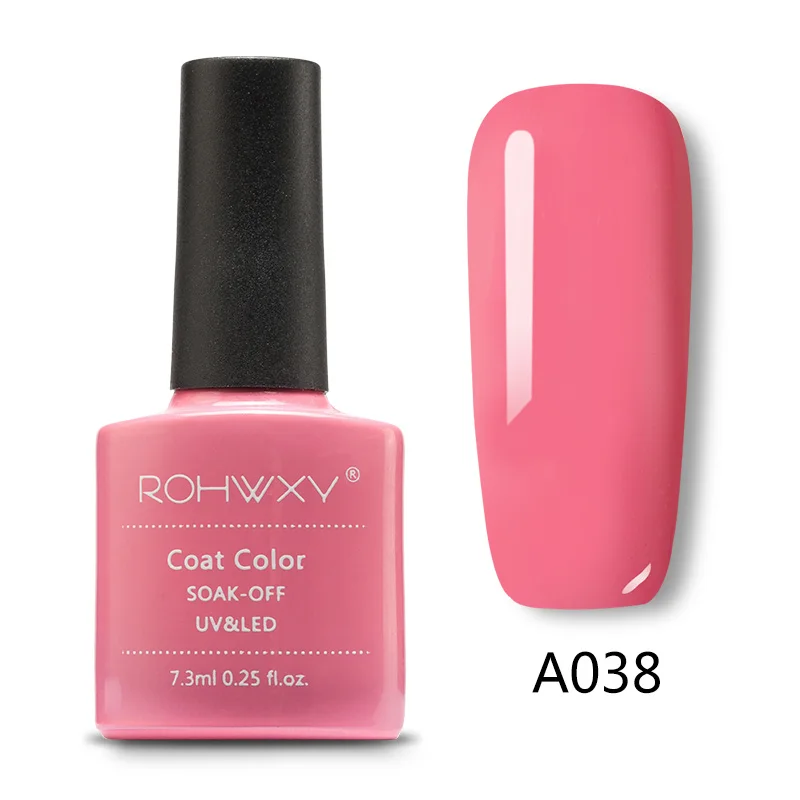 A038 ROHWXY, 60 цветов, УФ-гель для ногтей, дизайн ногтей, Гель-лак, блестящий, отмачивается, лак для маникюра, лак для ногтей, Гель-лак - Цвет: A038