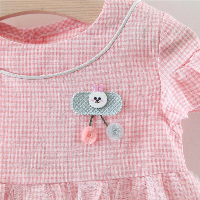 Summer children's dress is solid color fittings plaid girl wear princess | Детская одежда и обувь
