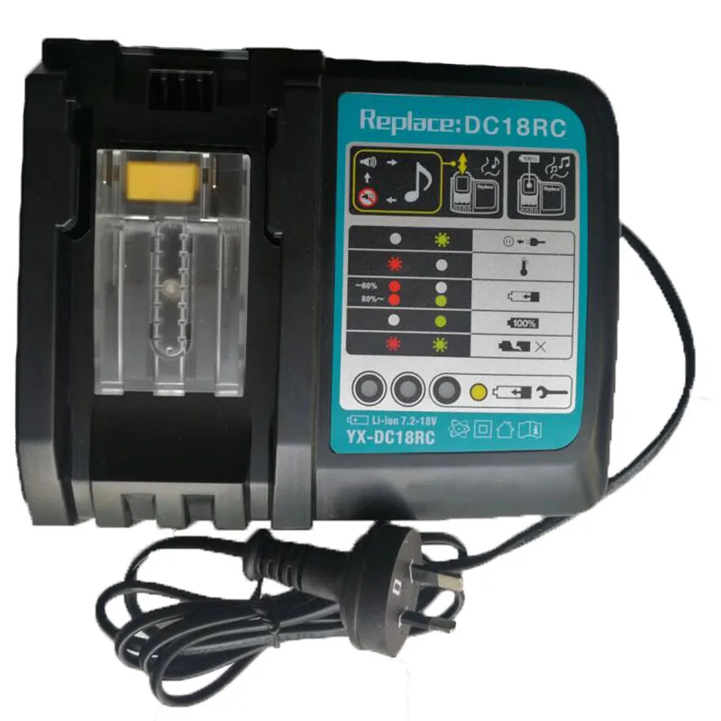 GTF 3A 6A DC18RCT литий-ионный Батарея Зарядное устройство для Makita 14,4 V 18 V BL1830 Bl1430 DC18RC DC18RA Мощность инструмент Батарея падение