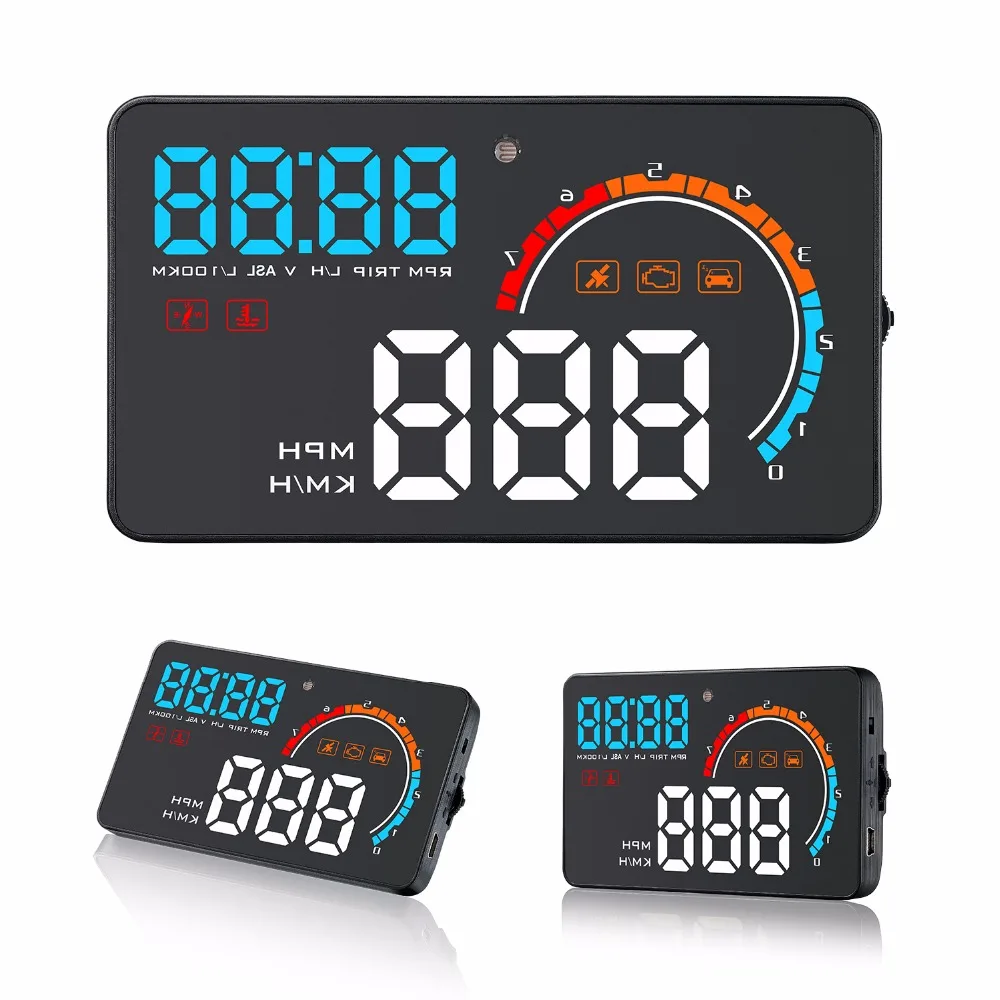 GEYIREN D2500 Universal Car HUB OBD2/GPS Head Up Display Speed Projector Vehicle Windshield Navigation OBD Speedometer |