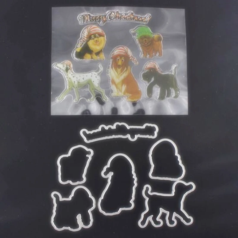 

SCD428 Animals Dog Metal Cutting Dies And Stamps For Scrapbooking Stencils DIY Album Cards Decoration Embossing Folder Die Cuts