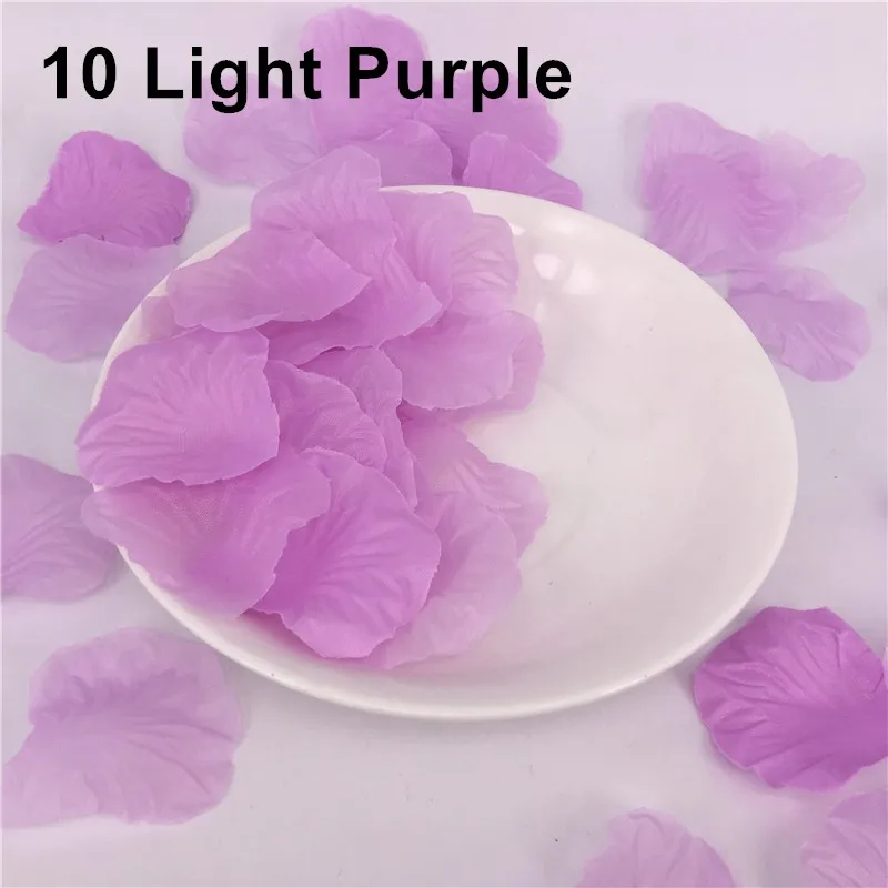 10 Light Purple Розовые лепестки роз цвета шампанского, свадебные, фиолетовые, белые, розовые, свадебные, искусственные цветы, романтические, поддельные, Petales De Fleurs, 1000 шт - Цвет: 10 Light Purple