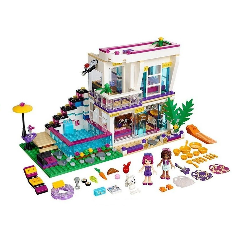 Строительный блок 10498 друзья Ливи поп звезда дом 41135 Emma Mia рисунок LEGO развивающие